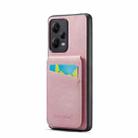 For Xiaomi Redmi Note 12 Pro+ Global Fierre Shann Crazy Horse Card Holder Back Cover PU Phone Case(Pink) - 1