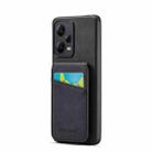 For Xiaomi Redmi Note 12 Pro+ Global Fierre Shann Crazy Horse Card Holder Back Cover PU Phone Case(Black) - 1