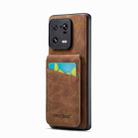 For Xiaomi 13 Pro Fierre Shann Crazy Horse Card Holder Back Cover PU Phone Case(Brown) - 1