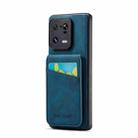 For Xiaomi 13 Pro Fierre Shann Crazy Horse Card Holder Back Cover PU Phone Case(Blue) - 1