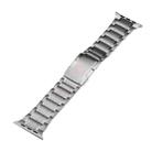 For Apple Watch SE 2022 40mm Five Beads Turtle Buckle Titanium Steel Watch Band(Silver) - 1