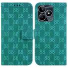 For Realme C53 / Narzo N53 Double 8-shaped Embossed Leather Phone Case(Green) - 1