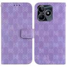 For Realme C53 / Narzo N53 Double 8-shaped Embossed Leather Phone Case(Purple) - 1