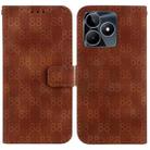 For Realme C53 / Narzo N53 Double 8-shaped Embossed Leather Phone Case(Brown) - 1