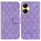For Realme C55 Double 8-shaped Embossed Leather Phone Case(Purple) - 1