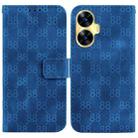 For Realme C55 Double 8-shaped Embossed Leather Phone Case(Blue) - 1