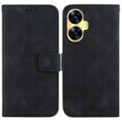 For Realme C55 Double 8-shaped Embossed Leather Phone Case(Black) - 1