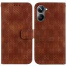 For Realme 10 Pro 5G Double 8-shaped Embossed Leather Phone Case(Brown) - 1