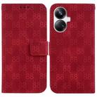 For Realme 10 Pro+ Double 8-shaped Embossed Leather Phone Case(Red) - 1