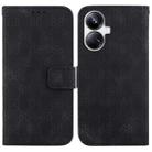 For Realme 10 Pro+ Double 8-shaped Embossed Leather Phone Case(Black) - 1