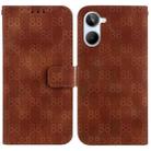 For Realme 10 4G Double 8-shaped Embossed Leather Phone Case(Brown) - 1