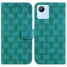 For Realme C30 / C30s / Narzo 50i Double 8-shaped Embossed Leather Phone Case(Green) - 1