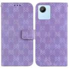 For Realme C30 / C30s / Narzo 50i Double 8-shaped Embossed Leather Phone Case(Purple) - 1