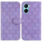 For Realme C33 Double 8-shaped Embossed Leather Phone Case(Purple) - 1