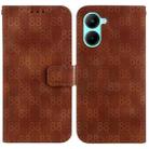 For Realme C33 Double 8-shaped Embossed Leather Phone Case(Brown) - 1