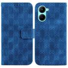 For Realme C33 Double 8-shaped Embossed Leather Phone Case(Blue) - 1