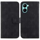 For Realme C33 Double 8-shaped Embossed Leather Phone Case(Black) - 1