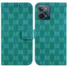 For Realme C31 Double 8-shaped Embossed Leather Phone Case(Green) - 1