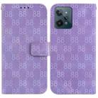 For Realme C31 Double 8-shaped Embossed Leather Phone Case(Purple) - 1