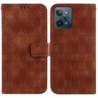 For Realme C31 Double 8-shaped Embossed Leather Phone Case(Brown) - 1