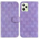 For Realme C35 Double 8-shaped Embossed Leather Phone Case(Purple) - 1