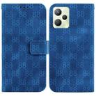 For Realme C35 Double 8-shaped Embossed Leather Phone Case(Blue) - 1