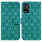 For Realme 9i / A76 4G / A36 Double 8-shaped Embossed Leather Phone Case(Green) - 1