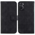 For Realme 9i / A76 4G / A36 Double 8-shaped Embossed Leather Phone Case(Black) - 1