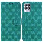 For Realme 8i Double 8-shaped Embossed Leather Phone Case(Green) - 1