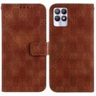 For Realme 8i Double 8-shaped Embossed Leather Phone Case(Brown) - 1