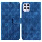 For Realme 8i Double 8-shaped Embossed Leather Phone Case(Blue) - 1