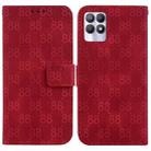 For Realme 8i Double 8-shaped Embossed Leather Phone Case(Red) - 1
