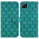 For Realme C20 / C11 2021 Double 8-shaped Embossed Leather Phone Case(Green) - 1