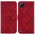 For Realme C20 / C11 2021 Double 8-shaped Embossed Leather Phone Case(Red) - 1