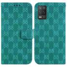 For Realme 8 5G Global / V13 5G /Q3 5G Double 8-shaped Embossed Leather Phone Case(Green) - 1