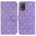 For Realme 8 5G Global / V13 5G /Q3 5G Double 8-shaped Embossed Leather Phone Case(Purple) - 1