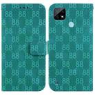 For Realme C21 Double 8-shaped Embossed Leather Phone Case(Green) - 1