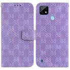 For Realme C21 Double 8-shaped Embossed Leather Phone Case(Purple) - 1