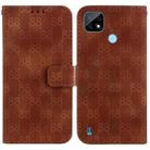 For Realme C21 Double 8-shaped Embossed Leather Phone Case(Brown) - 1