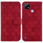 For Realme C21 Double 8-shaped Embossed Leather Phone Case(Red) - 1