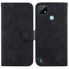For Realme C21 Double 8-shaped Embossed Leather Phone Case(Black) - 1