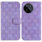 For Realme 11 4G Global Double 8-shaped Embossed Leather Phone Case(Purple) - 1