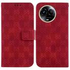 For Realme 11 5G Global Double 8-shaped Embossed Leather Phone Case(Red) - 1