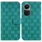 For OPPO Reno10 5G Global/Reno10 Pro Global Double 8-shaped Embossed Leather Phone Case(Green) - 1