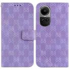 For OPPO Reno10 5G Global/Reno10 Pro Global Double 8-shaped Embossed Leather Phone Case(Purple) - 1