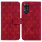For OPPO Reno8 T 4G Double 8-shaped Embossed Leather Phone Case(Red) - 1