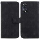 For OPPO Reno8 T 4G Double 8-shaped Embossed Leather Phone Case(Black) - 1