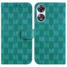 For OPPO A58 5G / A78 5G Double 8-shaped Embossed Leather Phone Case(Green) - 1