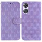 For OPPO A58 5G / A78 5G Double 8-shaped Embossed Leather Phone Case(Purple) - 1