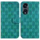 For OPPO A57 5G/A57 4G/A77 5G/K10 5G Double 8-shaped Embossed Leather Phone Case(Green) - 1